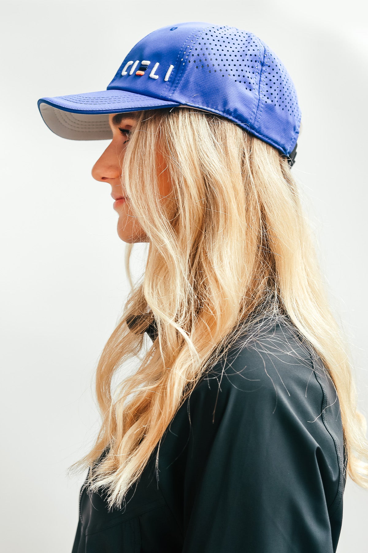 cieli equestrian peak cap royal blue with embroidery