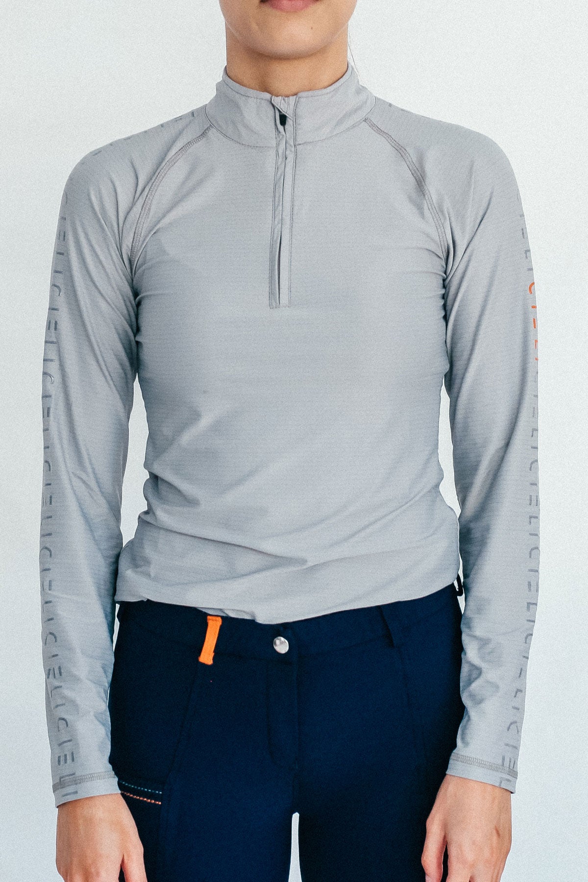 ladies equestrian riding shirt grey