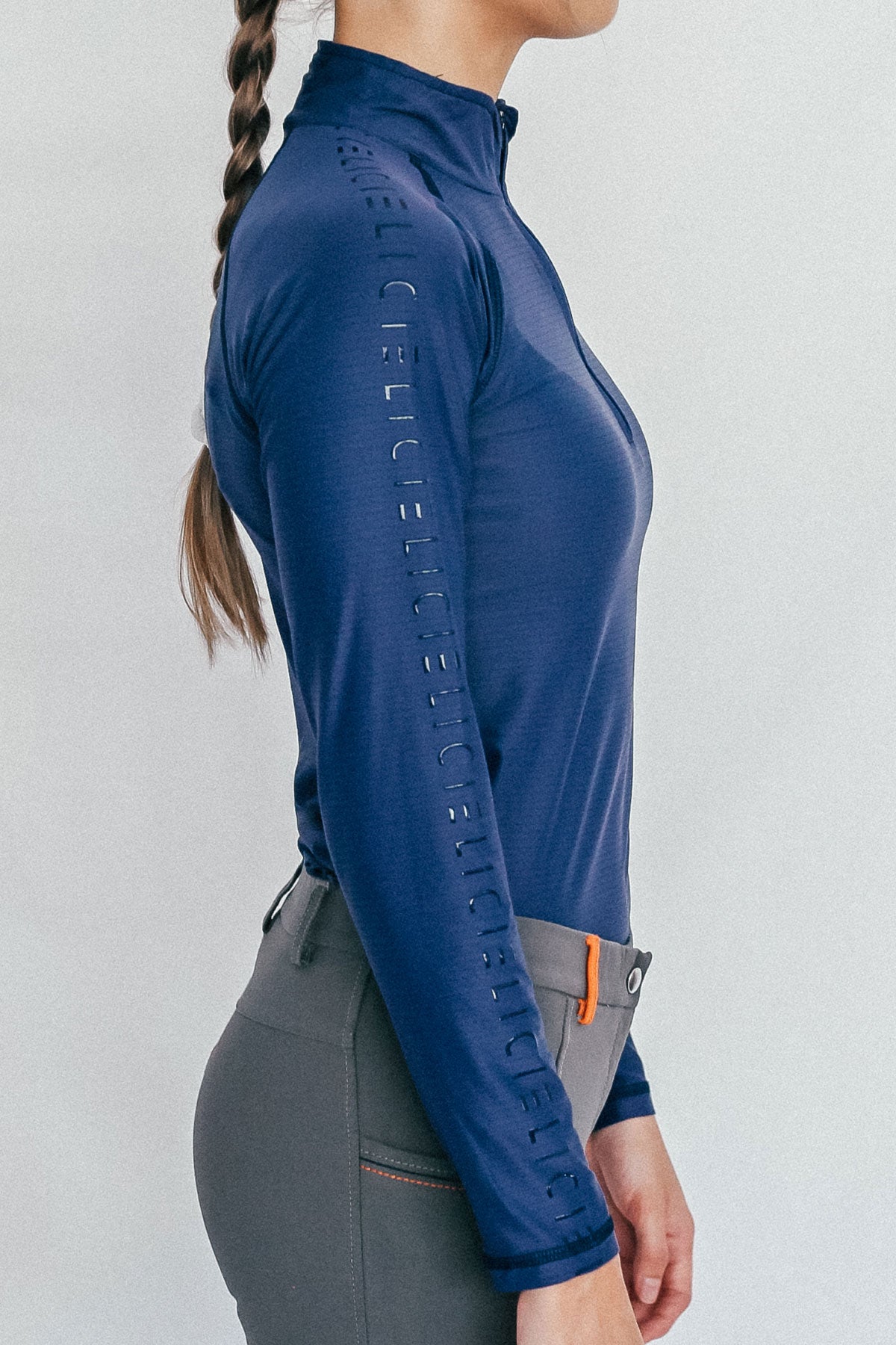 ladies equestrian riding shirt navy