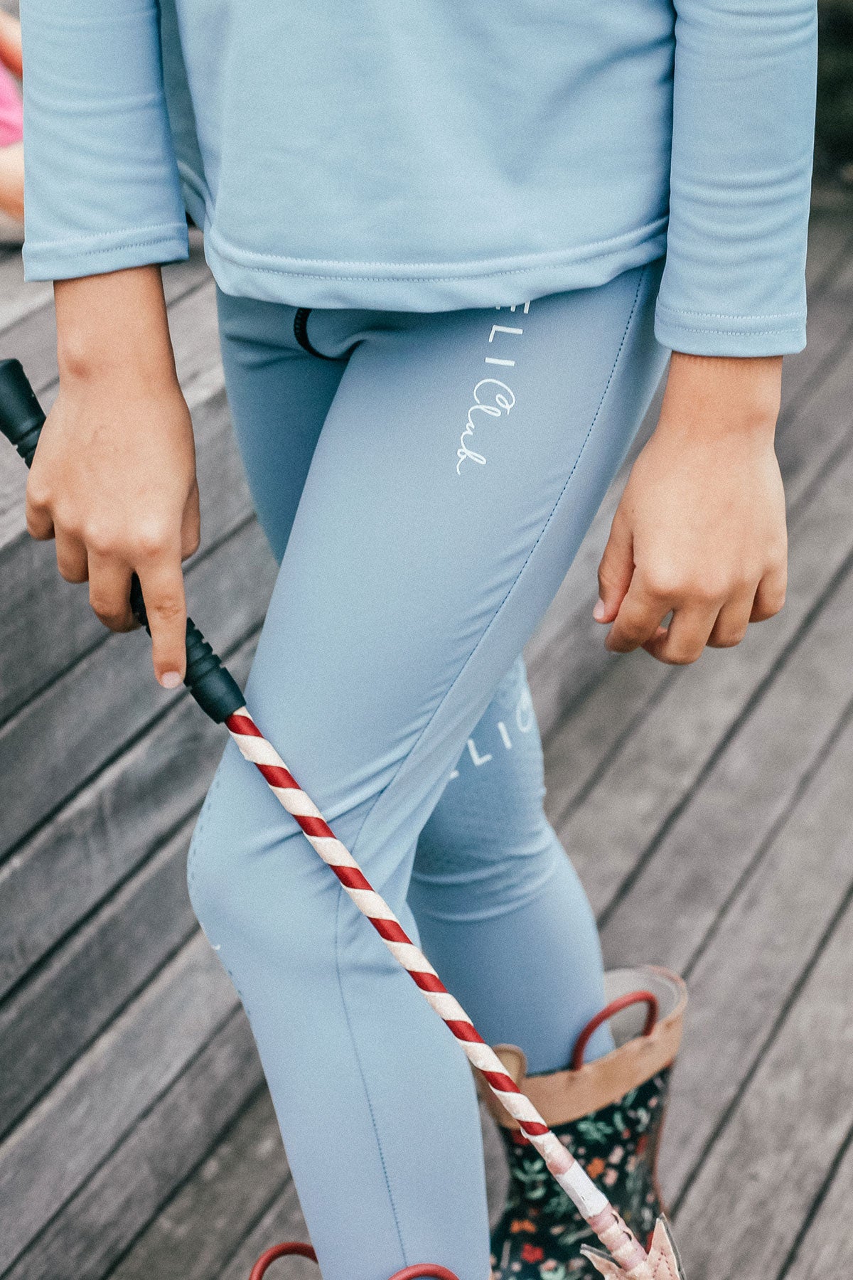 children's riding tights blue