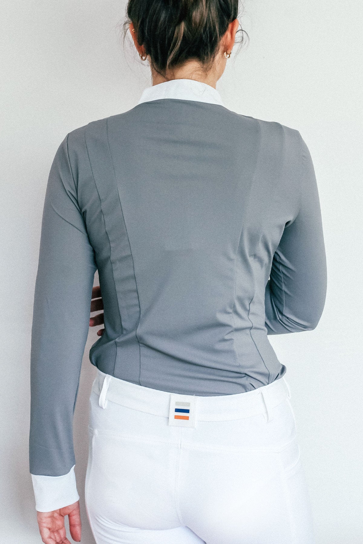 ladies equestrian show shirt grey