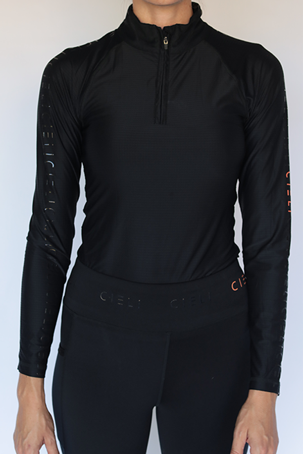 ladies equestrian riding shirt black
