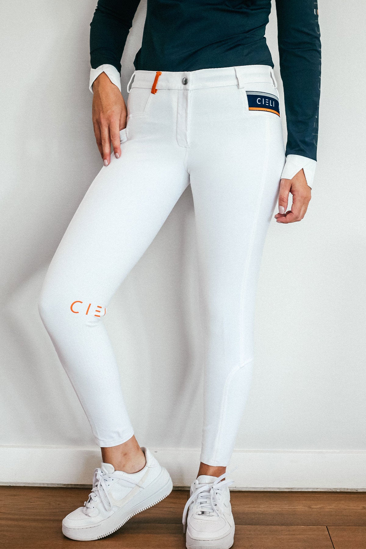 white performance ladies riding breeches