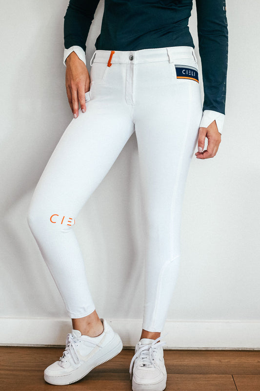 white performance ladies riding breeches