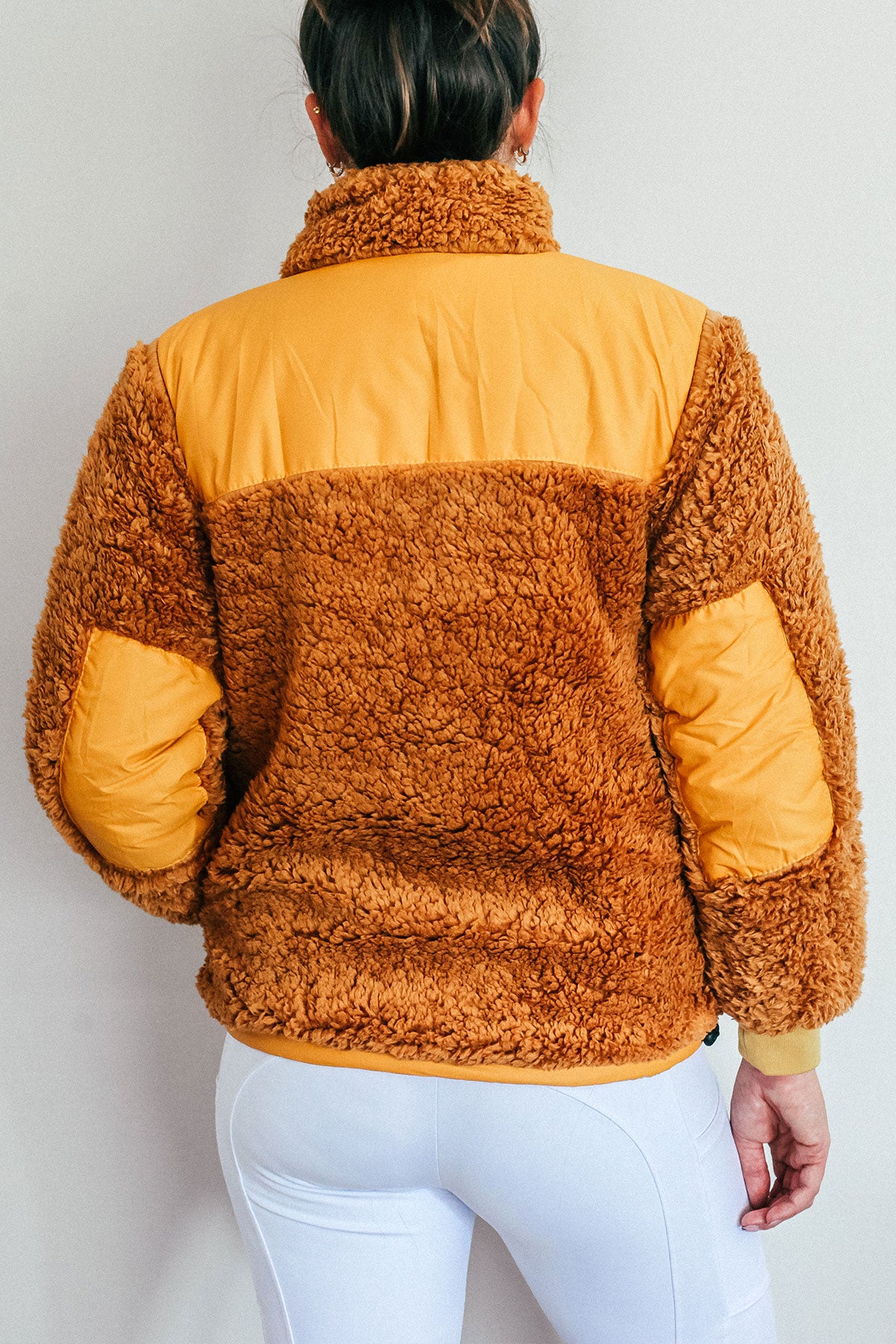 teddy reversible fleece jacket brown